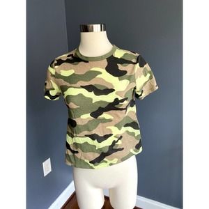 Neon camo crop top